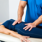 **

"A confident sports massage therapist, fully clothed in professional attire, assisting a client with a stretching exercise in a bright, modern rehabilitation clinic. The therapist is demonstrating proper form and technique. Focus on clear communication and a supportive environment. Safe for work, appropriate content, professional setting, perfect anatomy, correct proportions, natural pose, well-formed hands, proper finger count, modest clothing, family-friendly."

**