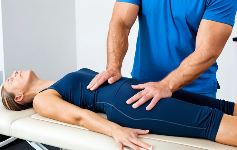 **
"A confident sports massage therapist, fully clothed in professional attire, assisting a client with a stretching exercise in a bright, modern rehabilitation clinic. The therapist is demonstrating proper form and technique. Focus on clear communication and a supportive environment. Safe for work, appropriate content, professional setting, perfect anatomy, correct proportions, natural pose, well-formed hands, proper finger count, modest clothing, family-friendly."
**